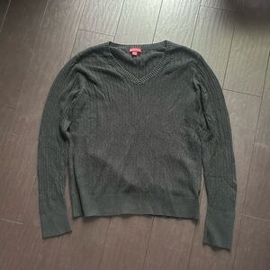 Merona women's v-neck black cable knit sweater size XL EUC